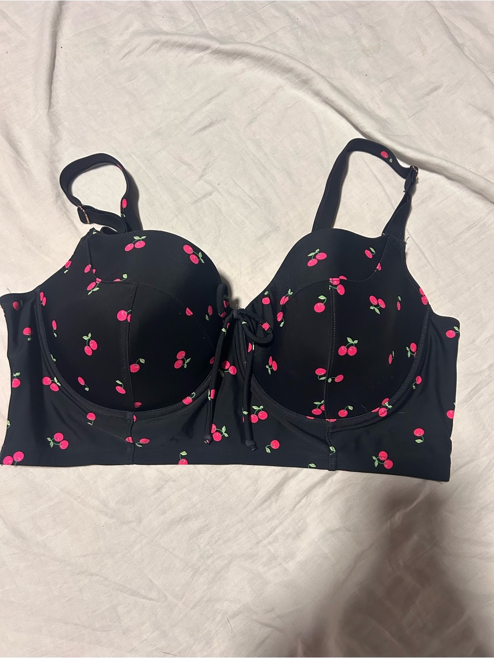 Smart & Sexy 40DD Black Cherry Print Longline Bra Top